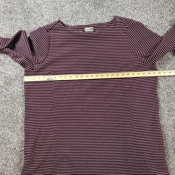 Duluth Trading Co Dress 2X Plus Ponte Pro Maroon Stripe Thick Comfort Outdoor - Picture 11 of 15